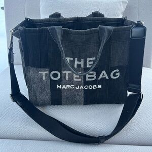 MARC JACOBS BLACK DENIM TOTE MEDIUM